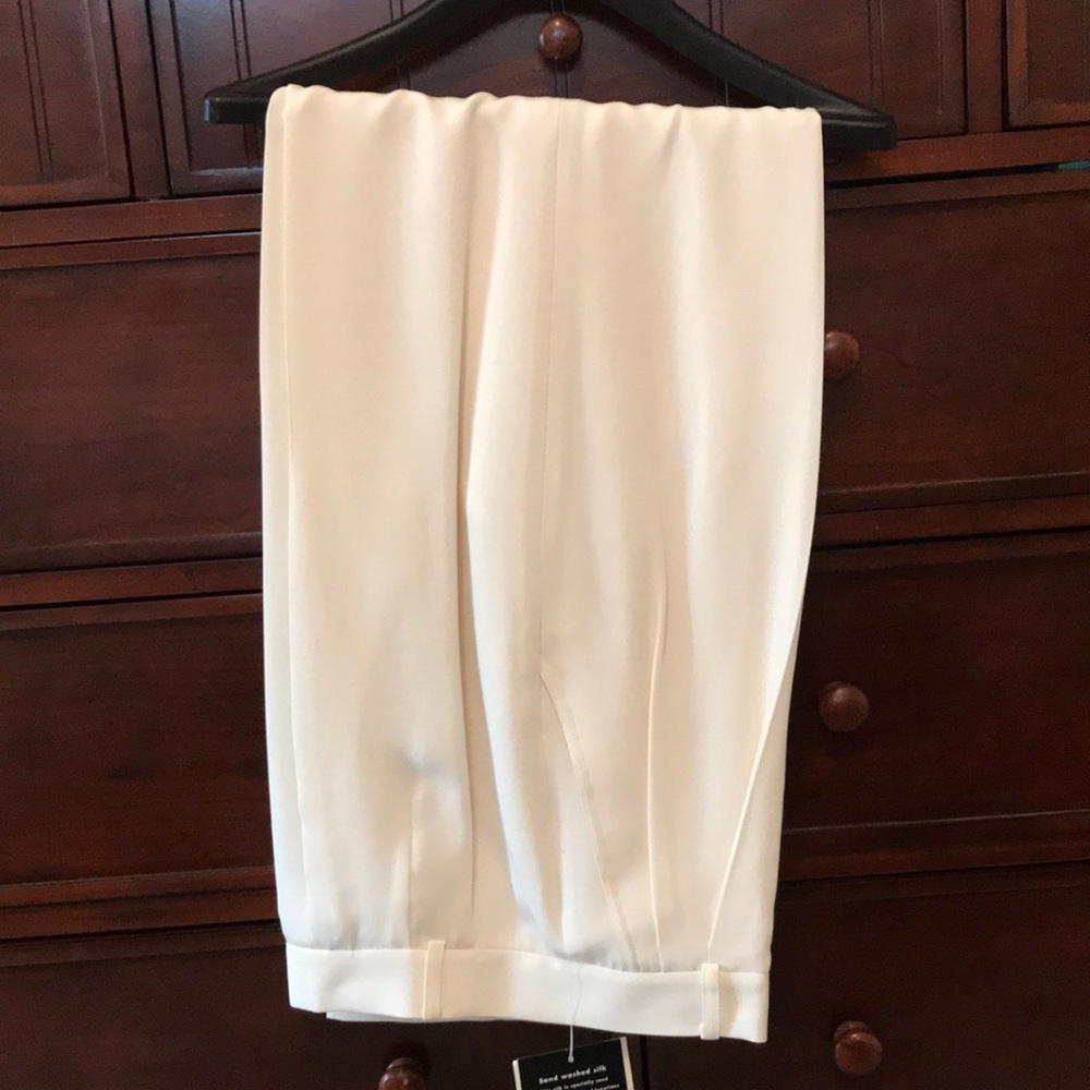 100% silk ivory dress pants.